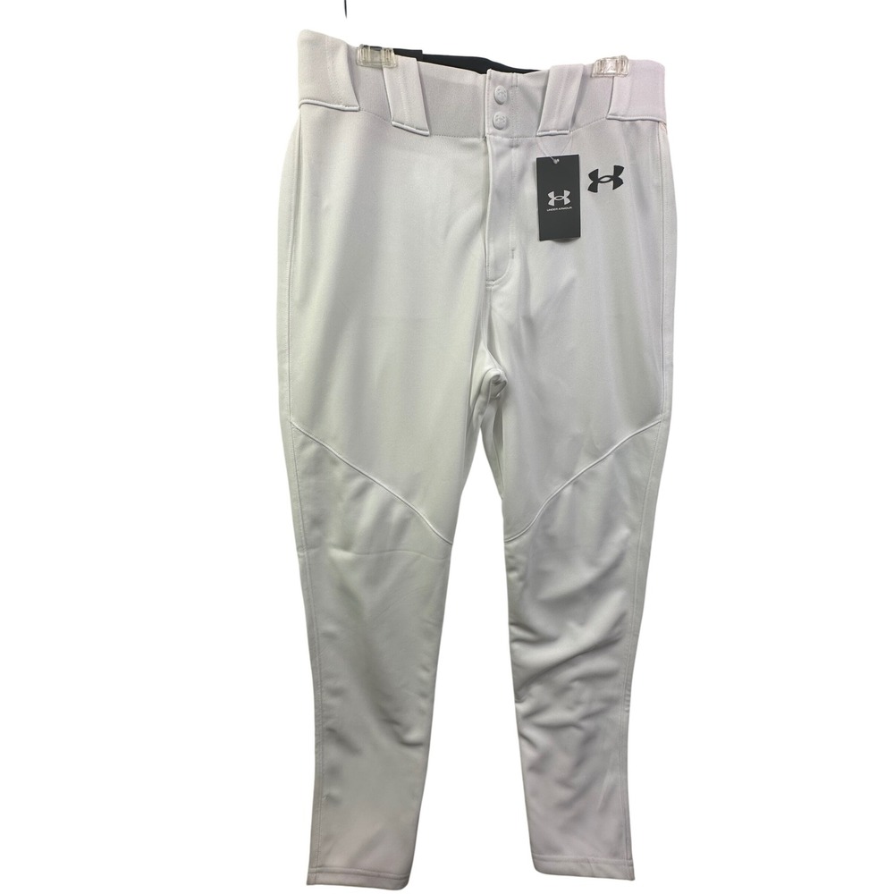 Under Armour Baseball Softball Pants White Tapered Fit Stain Release Men L G
